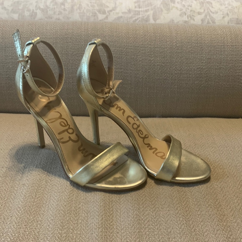 Gold Sam Eldelman Strappy Heels